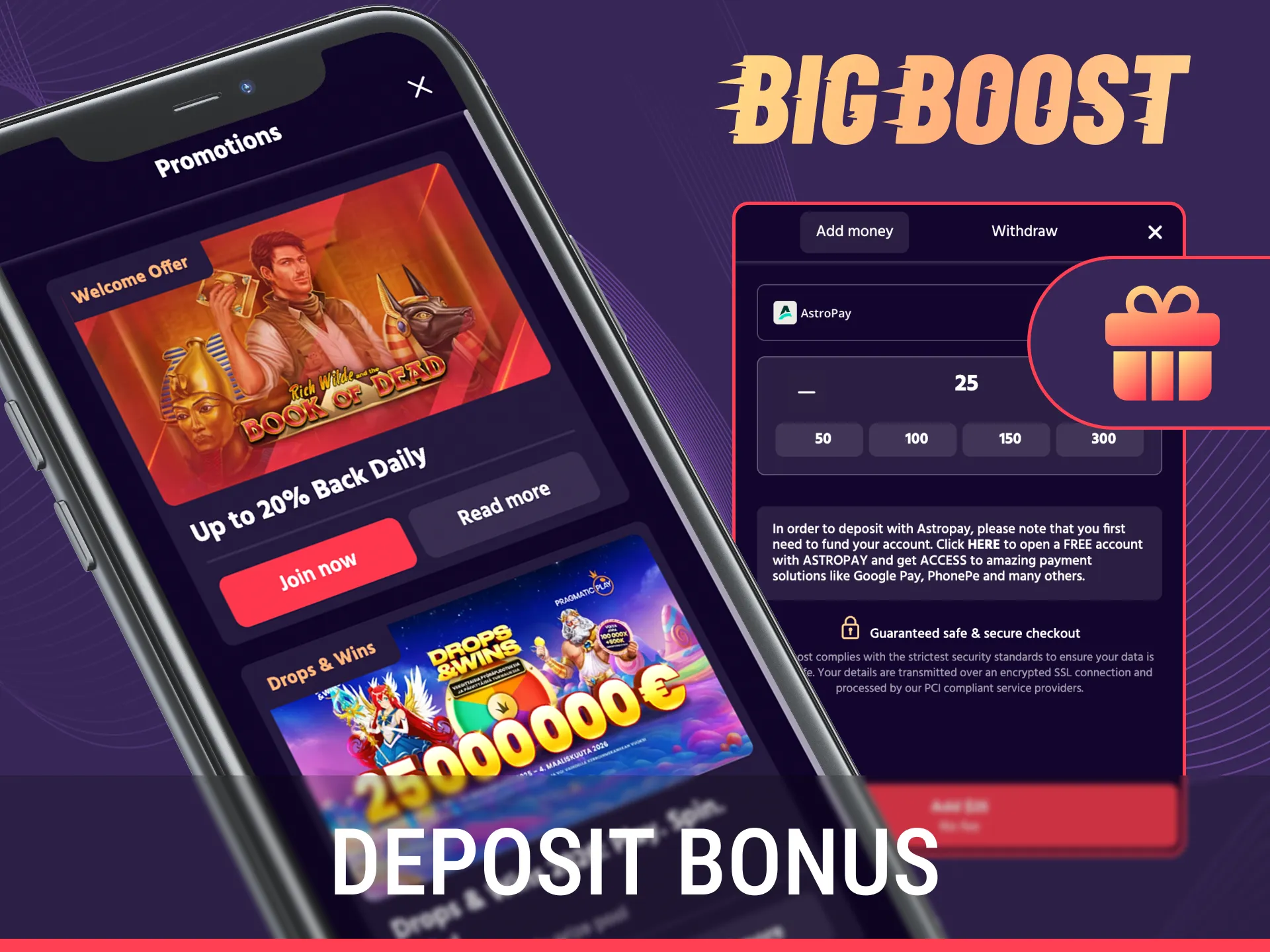 Activate your deposit bonus through the secure Big Baazi App.