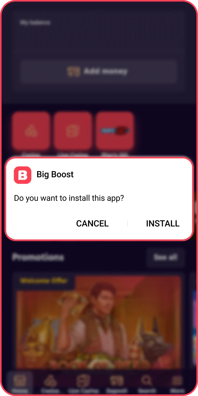 Download the Big Baazi APK file to your mobile device.