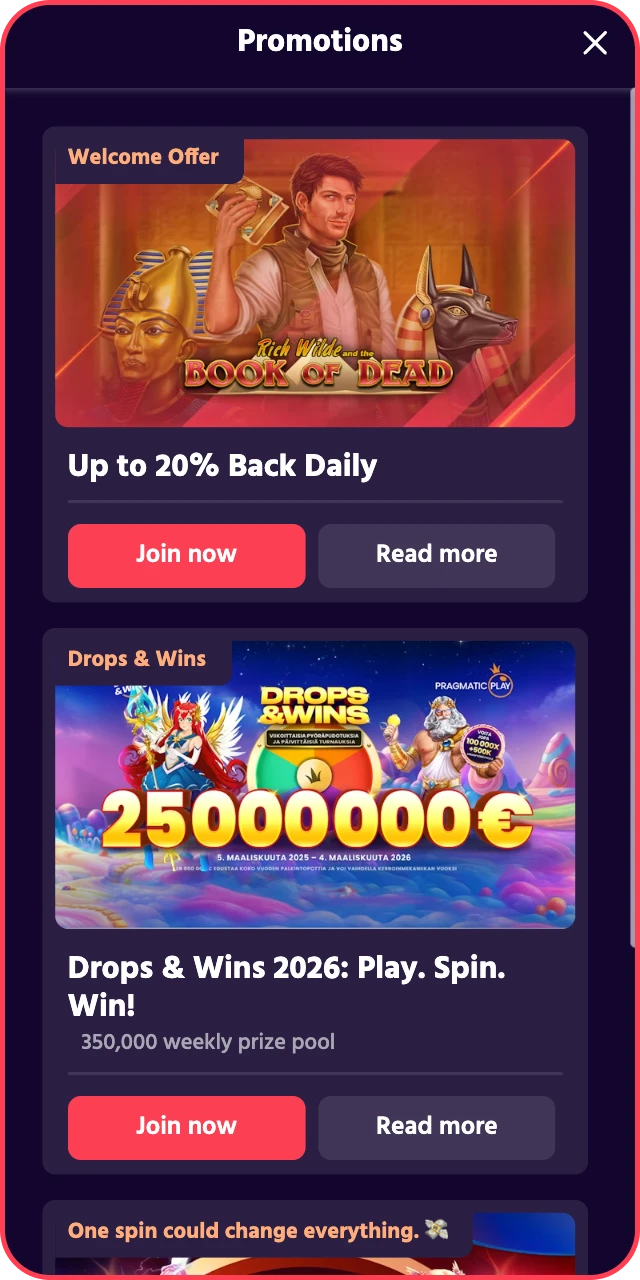 Check the available bonuses interface within the Big Baazi App.