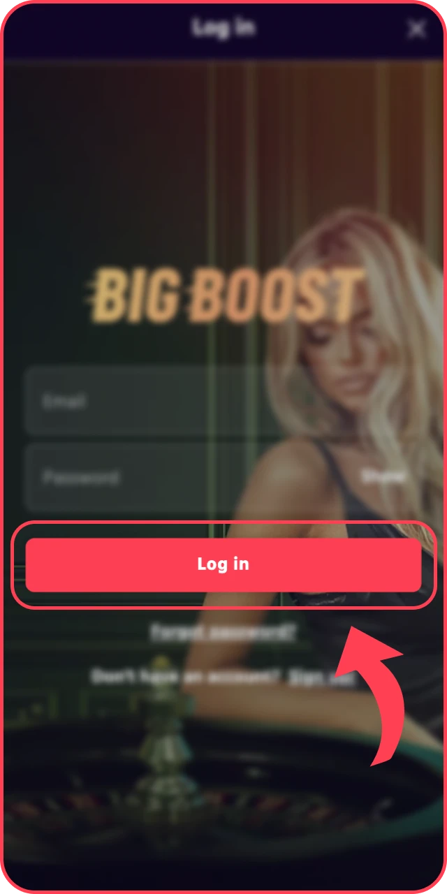 Complete login to start playing casino games in Big Baazi App.