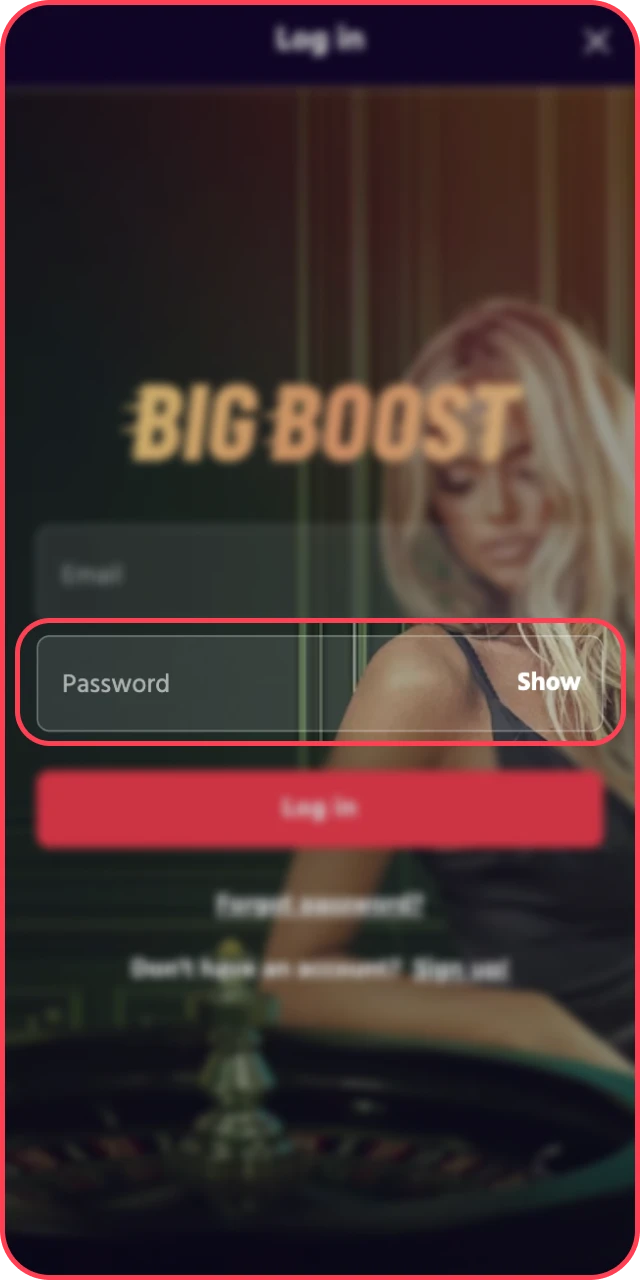 Enter password to verify your profile on the Big Baazi App.