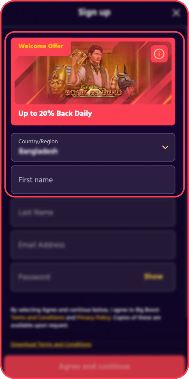 Press the sign-up link to join the Big Baazi Aviator community.