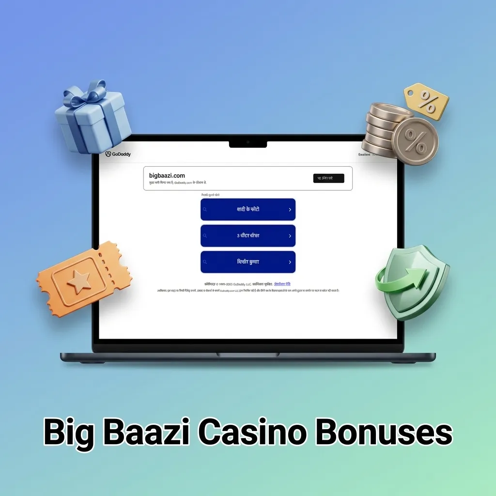 Big Baazi Casino welcome bonuses including slots, live casino reload, free spins, and weekly cashback offers for players
