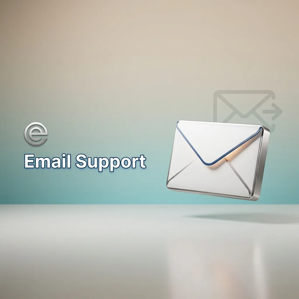 Email support icon for submitting detailed complaints, documents, and formal queries requiring written records.