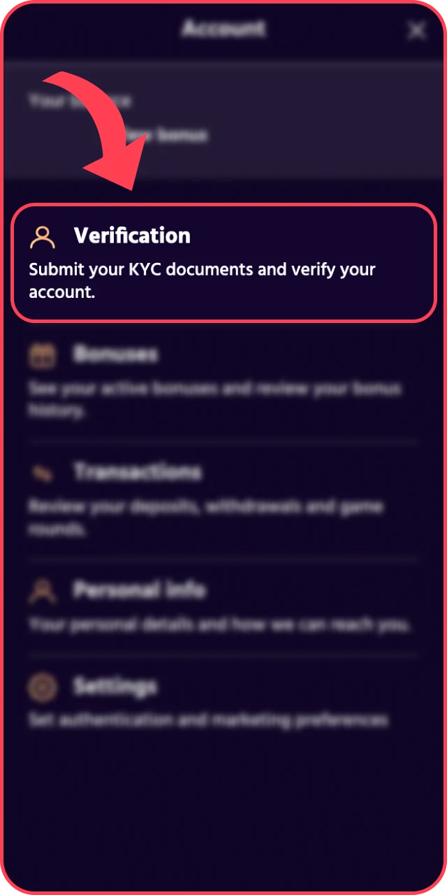 Confirm your personal documents to start playing at Big Baazi Casino securely.