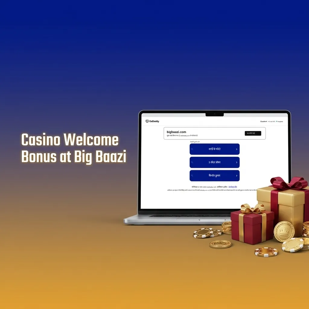 Big Baazi Casino welcome bonus offer showing ₹1 Lakh spread across three deposits with matching rates