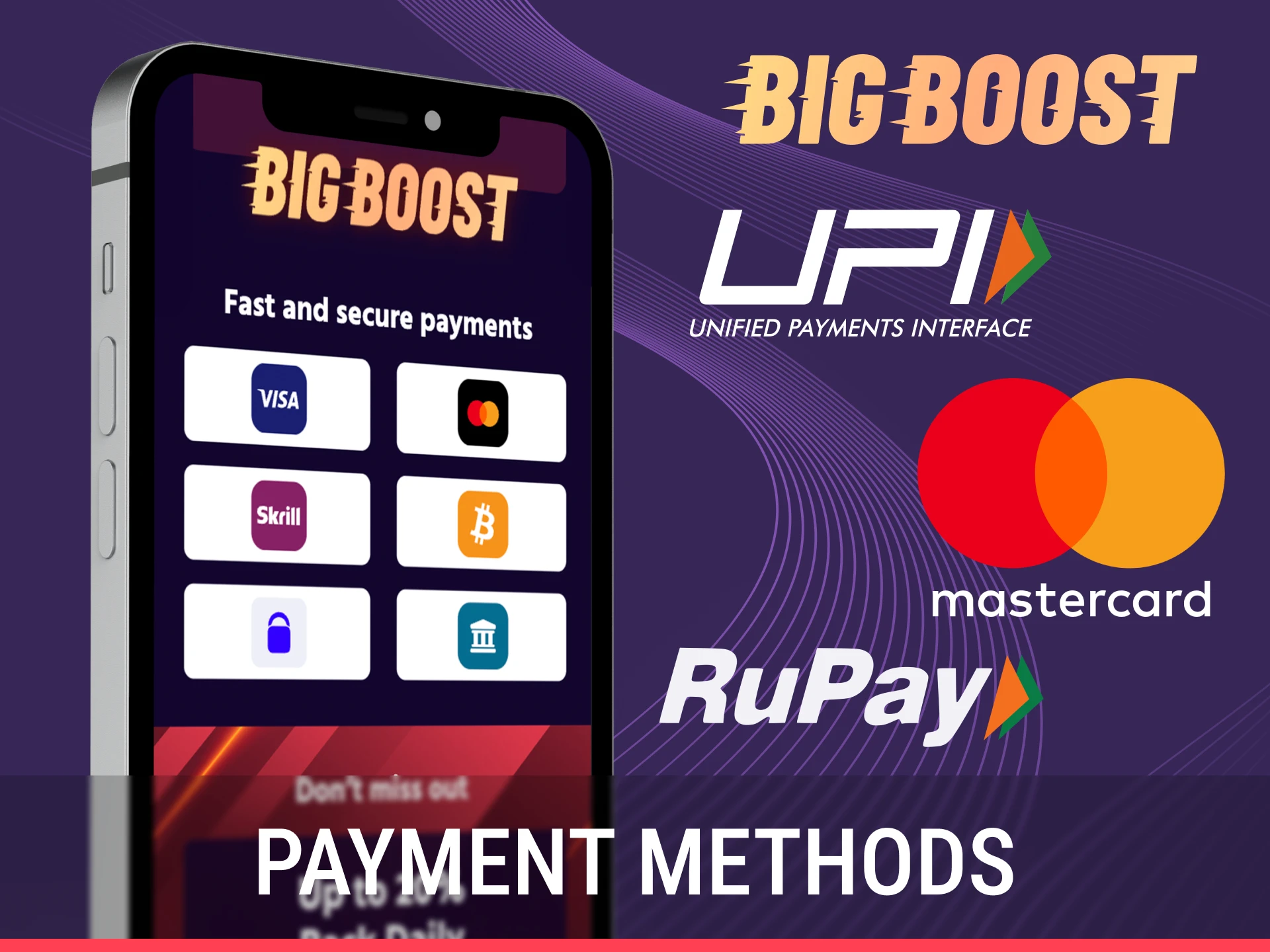 Select convenient payment methods in the Big Baazi App to manage your funds in India.