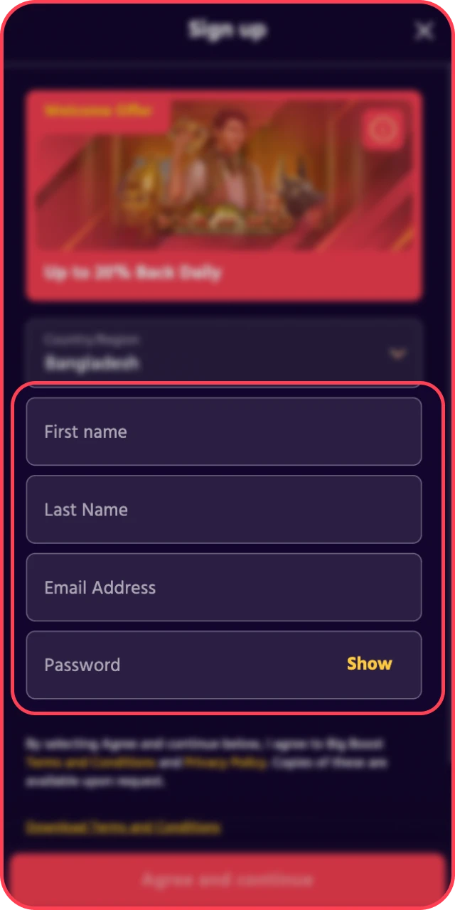 Complete your registration within the Big Baazi App for iOS to unlock exclusive mobile features.