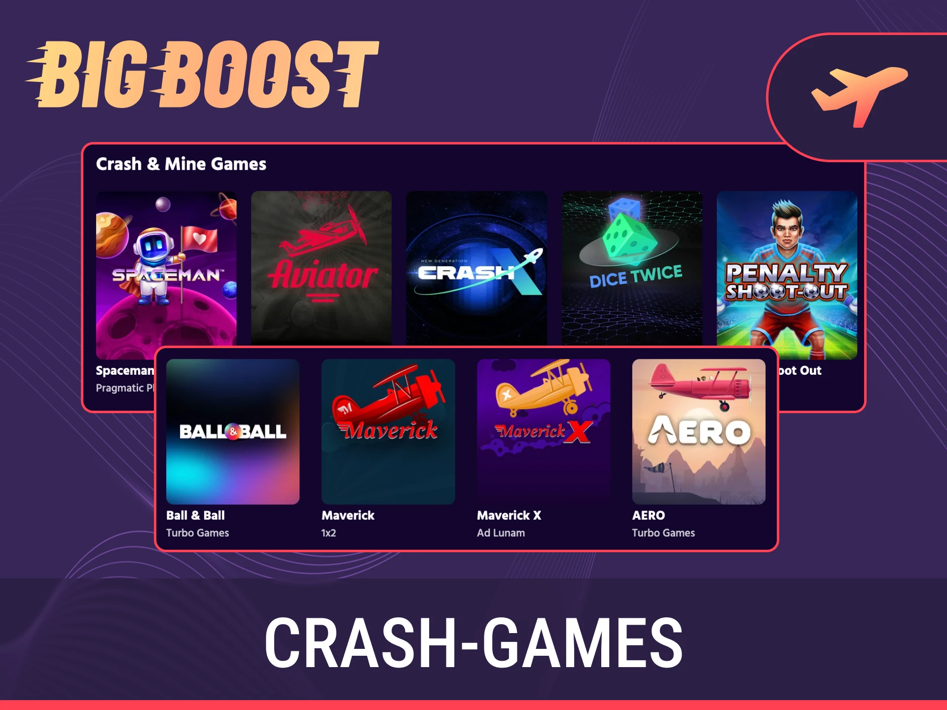 Try your luck with fast-paced crash games at Big Baazi casino.