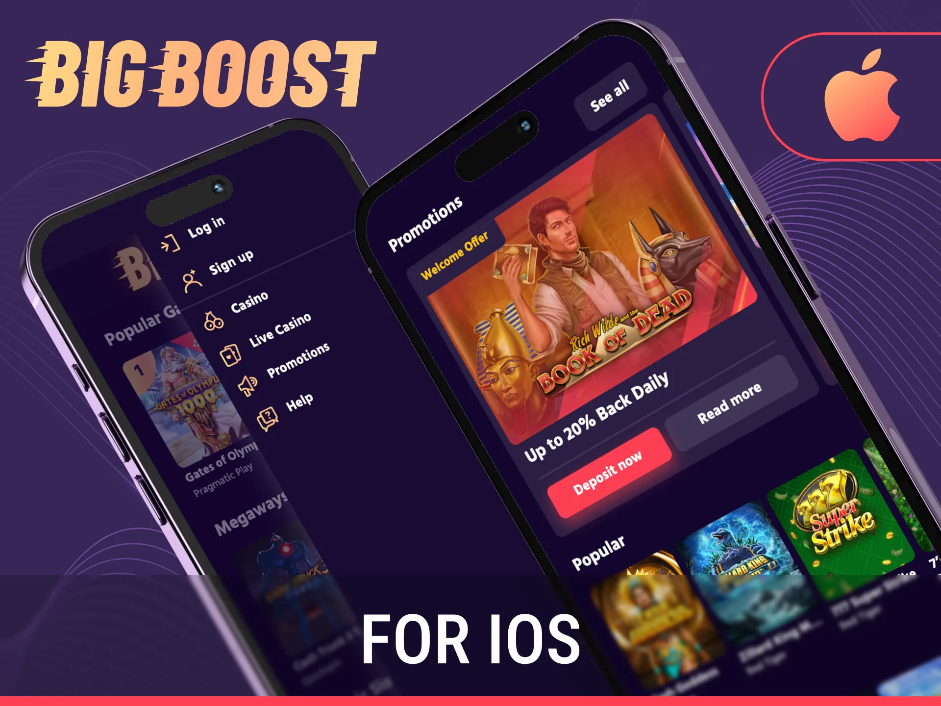 Get the Big Baazi App for iOS and play casino games anywhere.