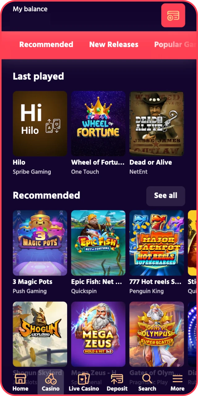 Choose your game steps and explore the Big Baazi casino lobby.