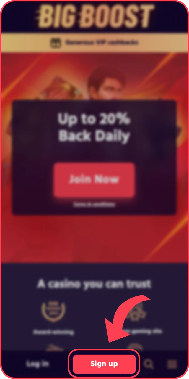 Click the registration button on the official Big Baazi website to begin.