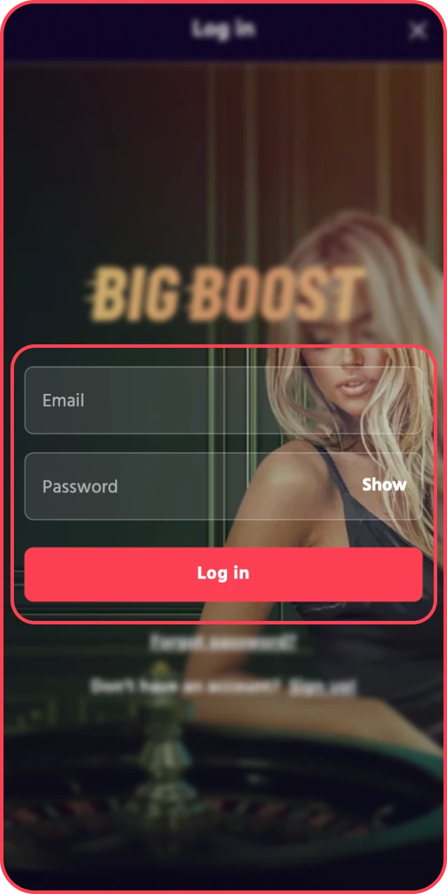 Sign in to your profile for a secure Big Baazi deposit experience.