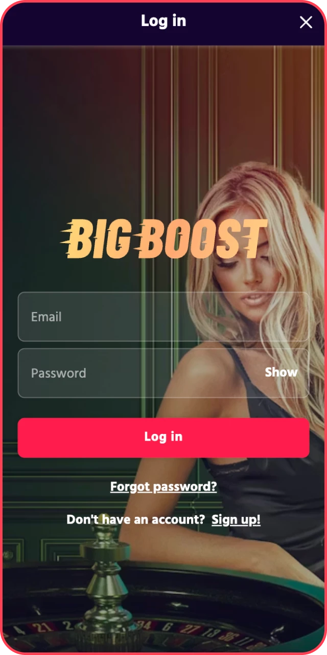 Access your profile credentials to enter the Big Baazi Slots gaming area.