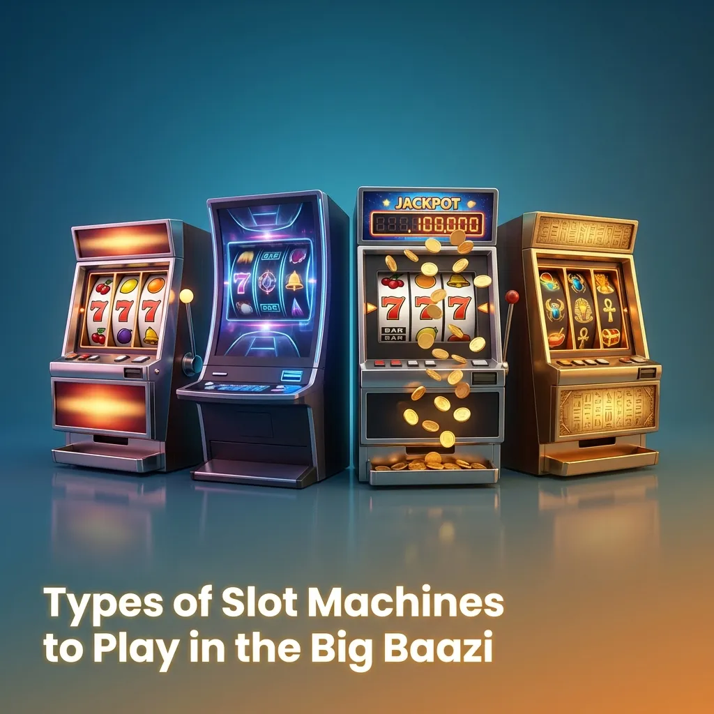 Big Baazi slot machine categories including classic, video, Megaways, jackpot, bonus buy, and cluster pays games